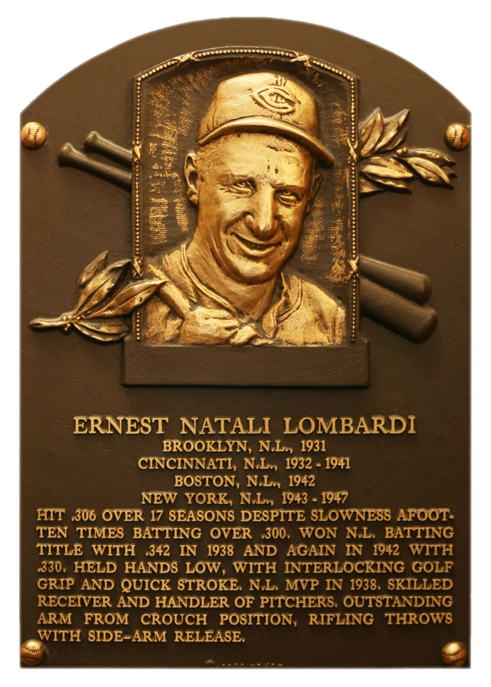 Lombardi Ernie Baseball Hall of Fame